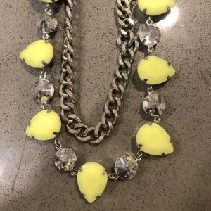 Neon green and silver statement necklace